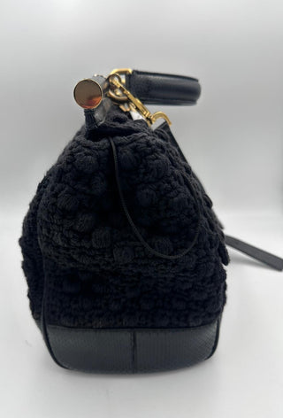 DOLCE & GABBANA Sicily Handtasche aus Pythonleder und Makramee