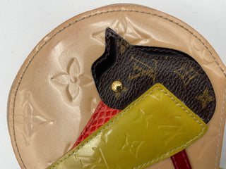 LOUIS VUITTON Micro Boite Chapeau Lackleder Patchwork LV Vogel Münzbörse