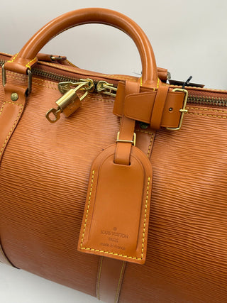 LOUIS VUITTON KEEPALL 50 Reisetasche aus braunem EPI-Leder