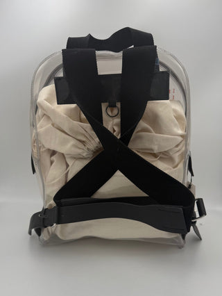 VALENTINO GARAVANI Rucksack aus Leder und transparentem Kunststoff