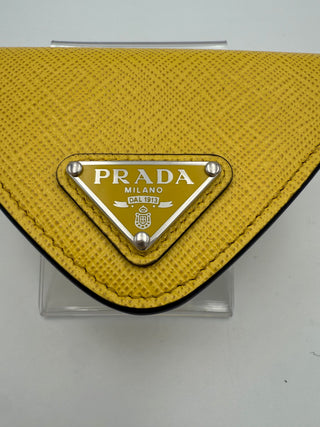 PRADA Saffiano Yellow Coin Purse
