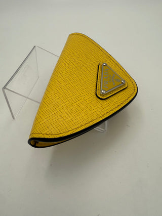 PRADA Saffiano Yellow Coin Purse