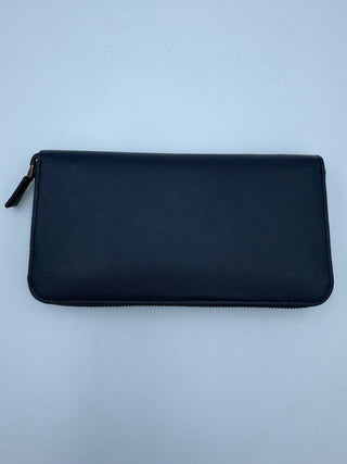 PRADA Zip in Blue Saffiano Wallet