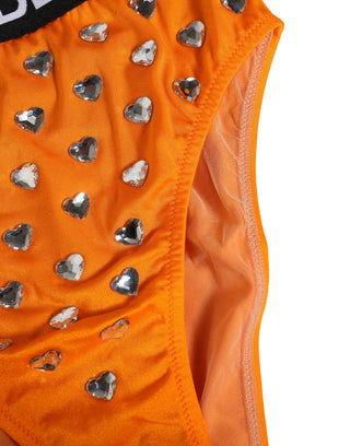 Orange Crystal High Waist Brief Panty Underwear