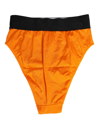 Orange Crystal High Waist Brief Panty Underwear
