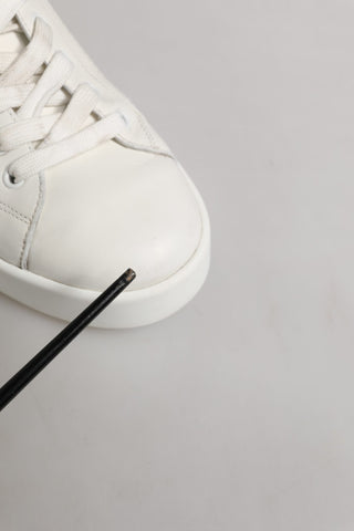White Black Portofino Leather Sneakers Shoes