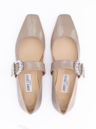 Taupe Grey Patent Leather Chery Ballet Flat