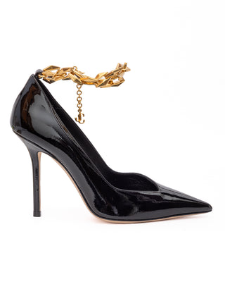 Schwarze Lackleder-Pumps Diamond Talura 100