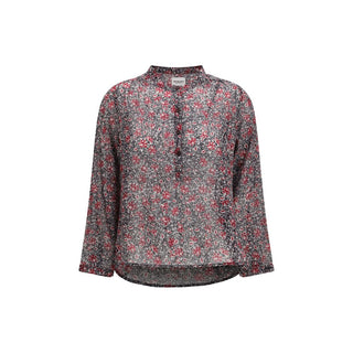 Camisa morada de algodón con estampado  