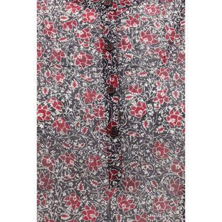 Camisa morada de algodón con estampado  