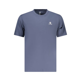 Camiseta azul de algodón para hombre