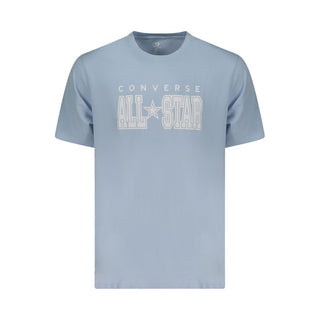Camiseta de algodón azul para hombre