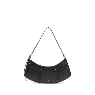 Bolso de hombro Bos Taurus de piel de becerro negra