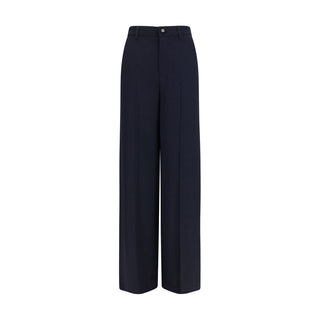 Pantalones casuales de viscosa azul  