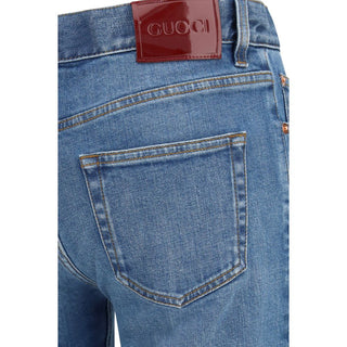 Blaue ausgestellte Baumwolljeans