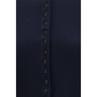 Blauer Baumwoll-Cardigan