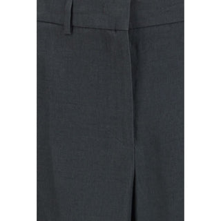 Gray Linen Casual Pants