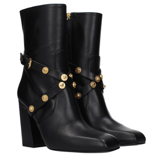 Black Leather Ankle Boots