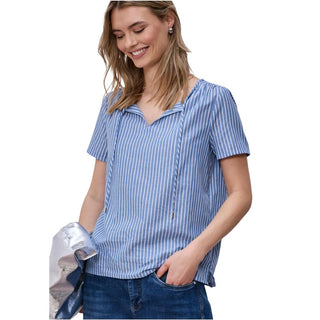 Blusa de algodón azul