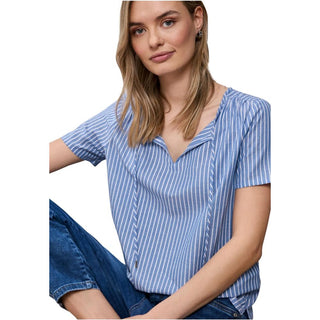 Blusa de algodón azul