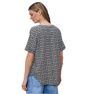 Blaue Viskose-Bluse