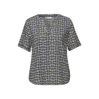 Blaue Viskose-Bluse