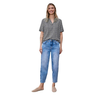 Blaue Viskose-Bluse