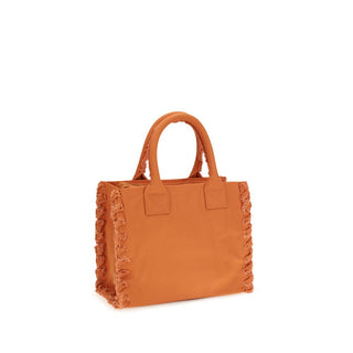 Bolso de hombro naranja de algodón