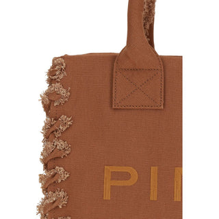 Bolso de hombro de algodón marrón