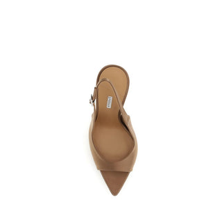 Sandalias de tacón de aguja de seda marrón