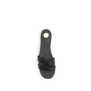 Black Calf Leather Bos Taurus Sandals