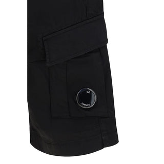 Black Cotton Bermuda Shorts