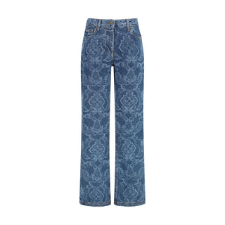 Blaue ausgestellte Baumwolljeans