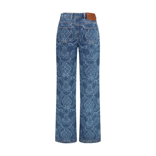 Blaue ausgestellte Baumwolljeans