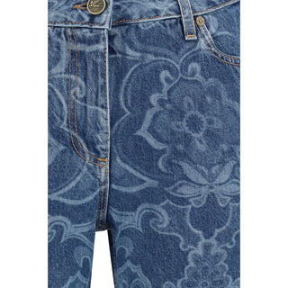 Blaue ausgestellte Baumwolljeans