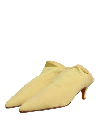 Gelbe Wildleder-Mules mit Absatz