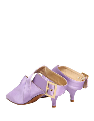 Lila Satin-Sandalen-Schuhe
