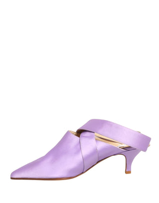 Lila Satin-Sandalen-Schuhe