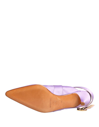 Lila Satin-Sandalen-Schuhe