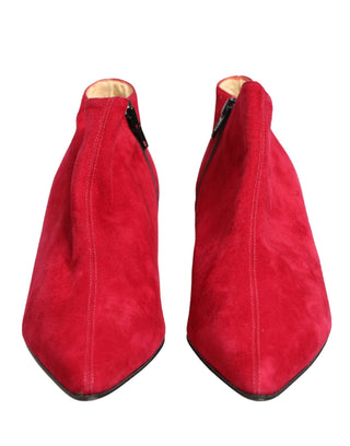 Botines de ante rojo