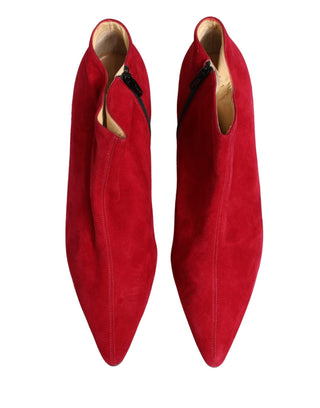 Botines de ante rojo