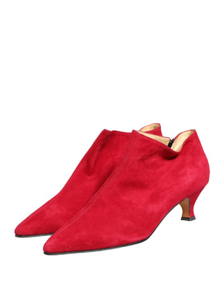 Botines de ante rojo