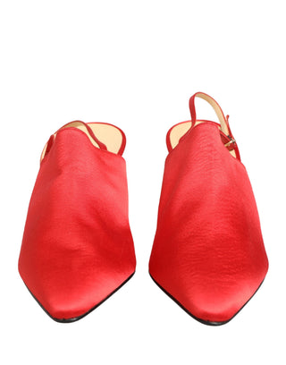 Rote Wildleder-Slingpumps mit Absatz