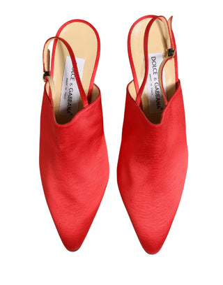 Rote Wildleder-Slingpumps mit Absatz