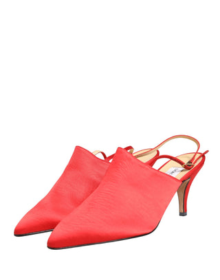 Rote Wildleder-Slingpumps mit Absatz