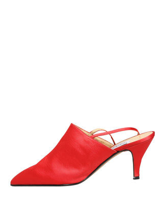 Rote Wildleder-Slingpumps mit Absatz