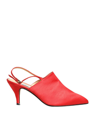 Rote Wildleder-Slingpumps mit Absatz