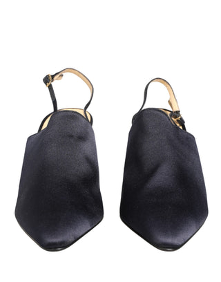 Black Suede Heels Slingbacks Shoes