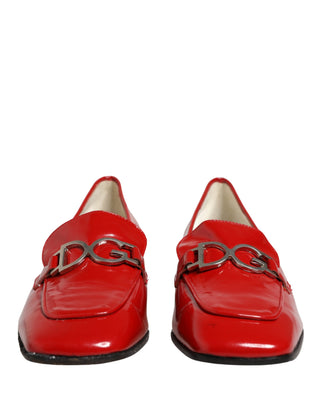 Rote Lackleder Mokassin Slipper