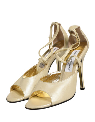 Beige Leder Stiletto Absatz Sandalen Schuhe